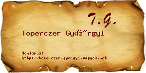 Toperczer Györgyi névjegykártya